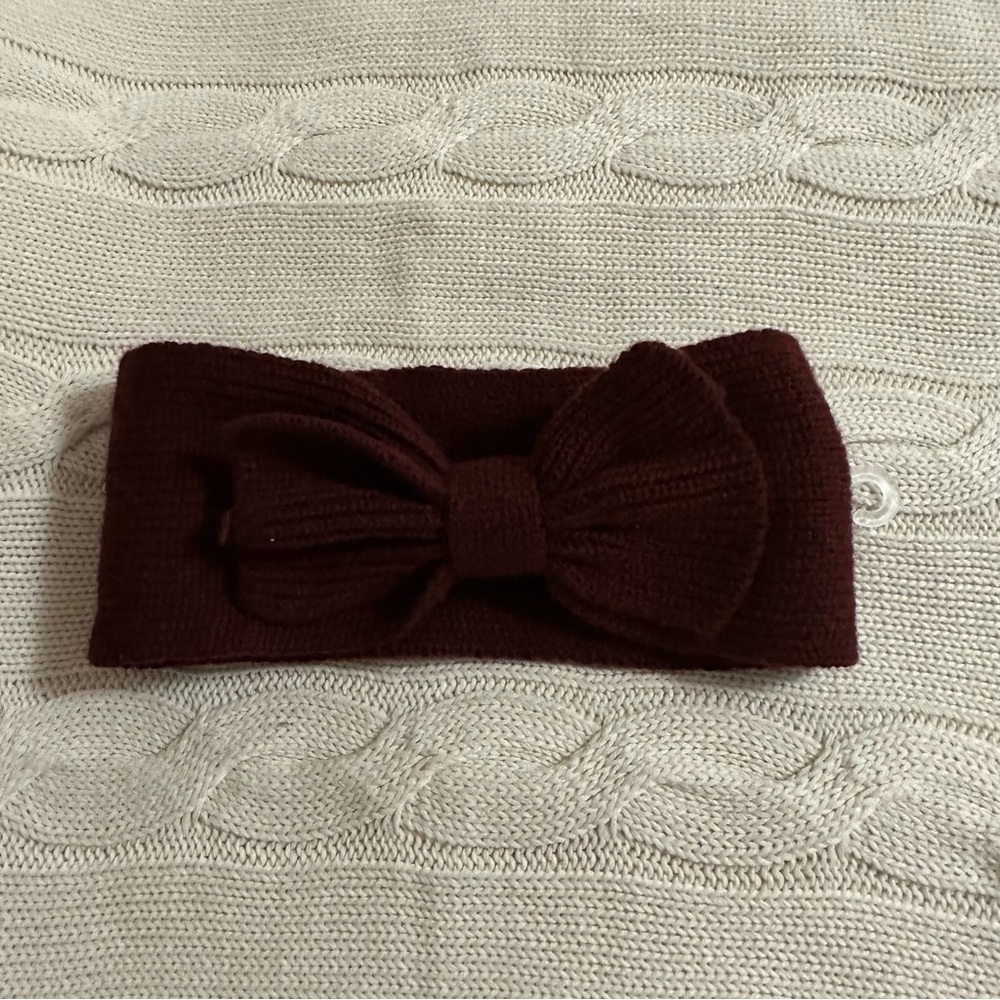 NWT Forever 21 Burgundy Knit Bow Winter Headband / Ear Warmer